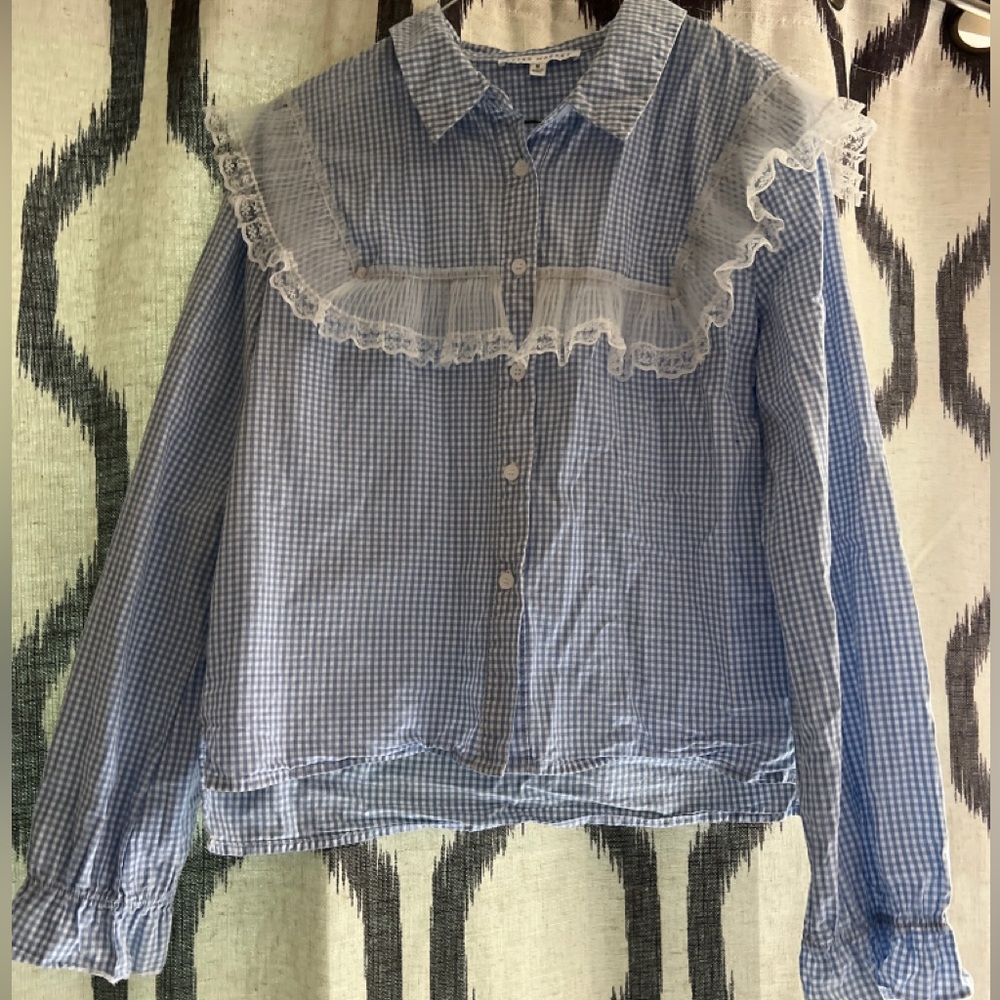 Girls checkered button up dress shirt